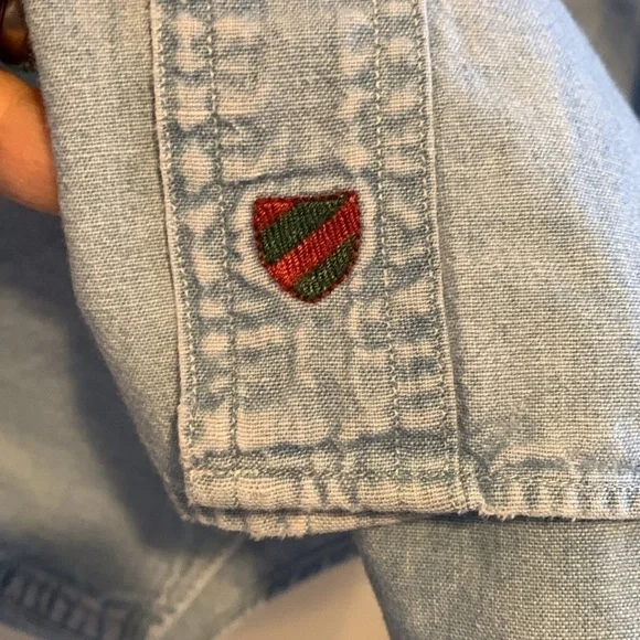 Nordstrom Mens Denim Button Down. Xtra buttons. Size 15R. 100% Cotton.‌‌ - Picture 3 of 11